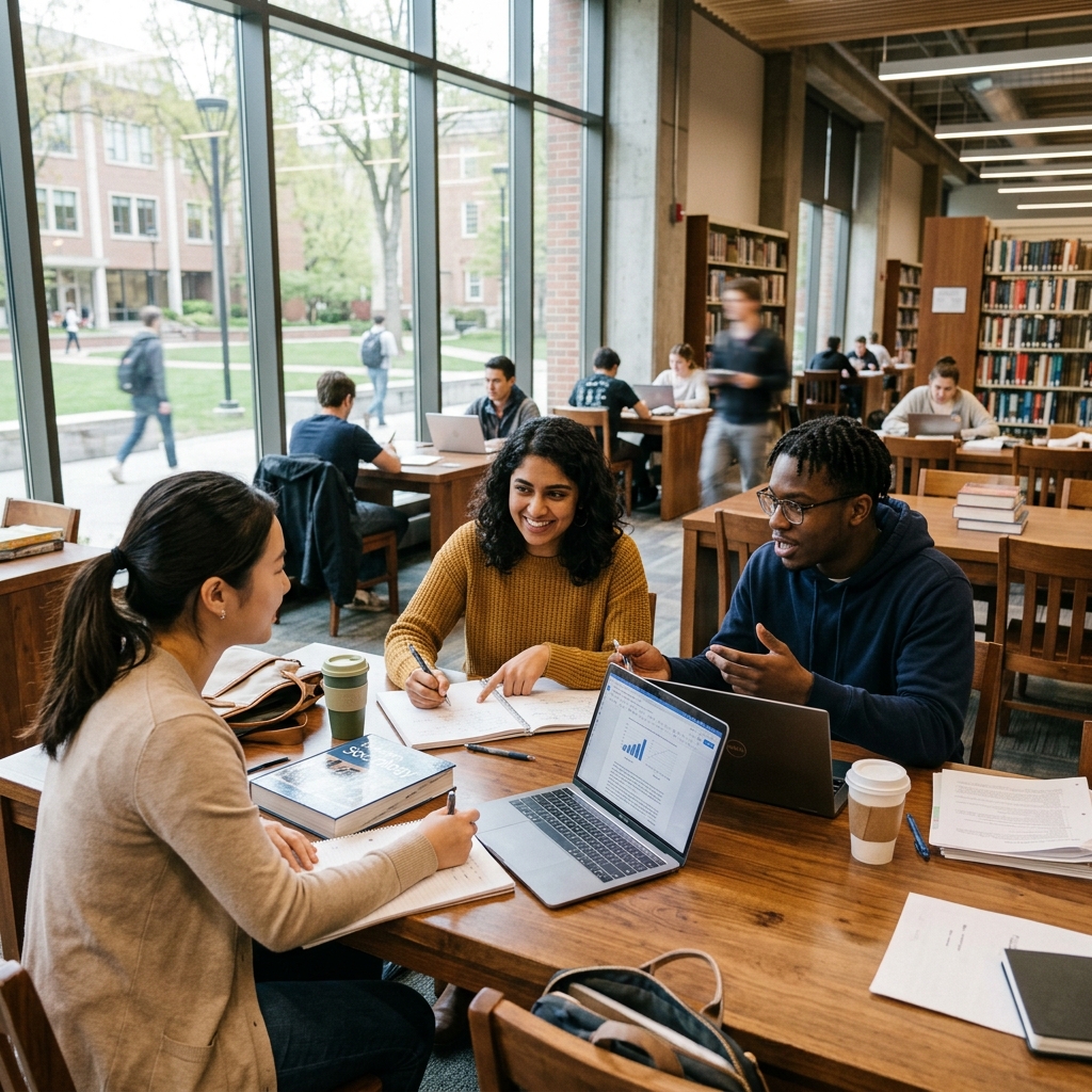 College students on campus